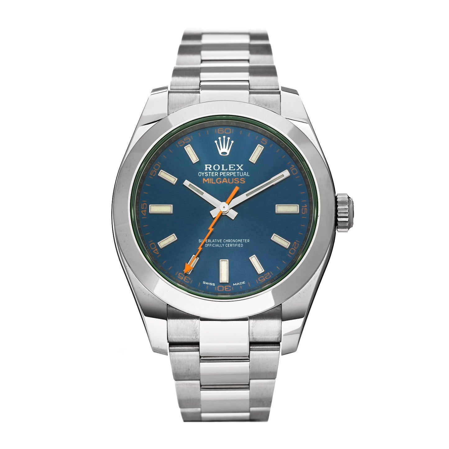Stainless Steel 40mm Oyster Perpetual Milgauss Watch Z-Blue 116400GV