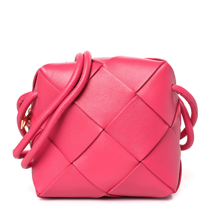 Bottega Veneta Lambskin Maxi Intrecciato Mini Cassette Camera Bag Cranberry 1 of 9