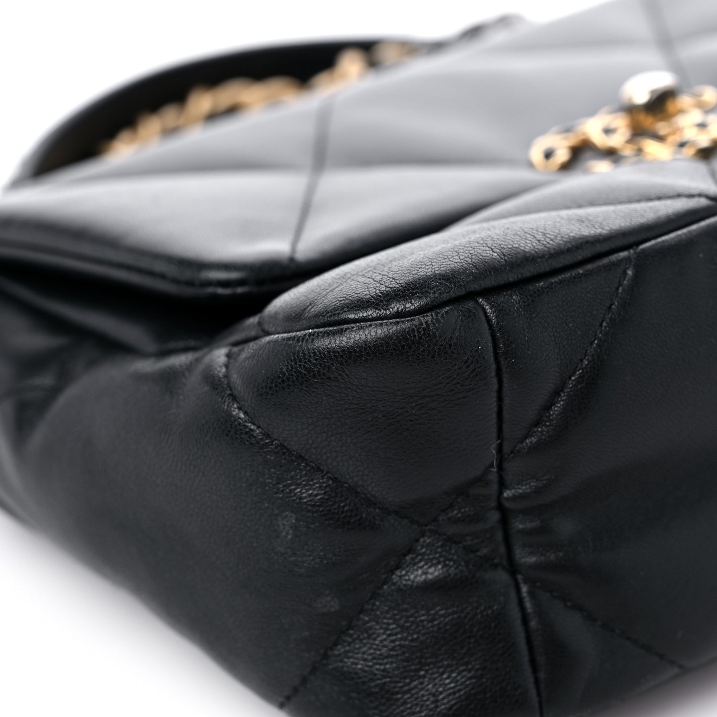 Goatskin Quilted Medium Chanel 19 Flap Black