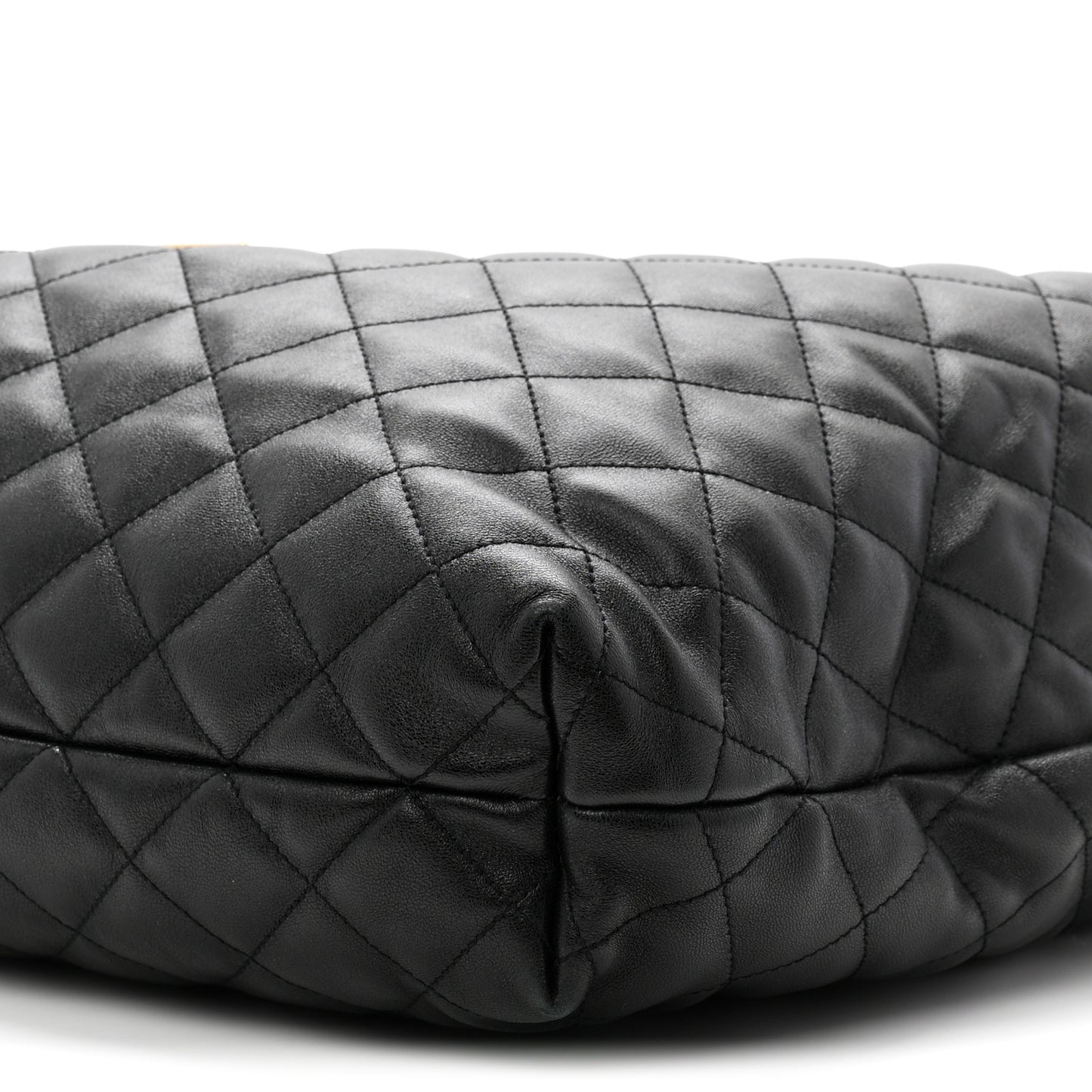Lambskin Quilted Maxi Icare Shopping Tote Black
