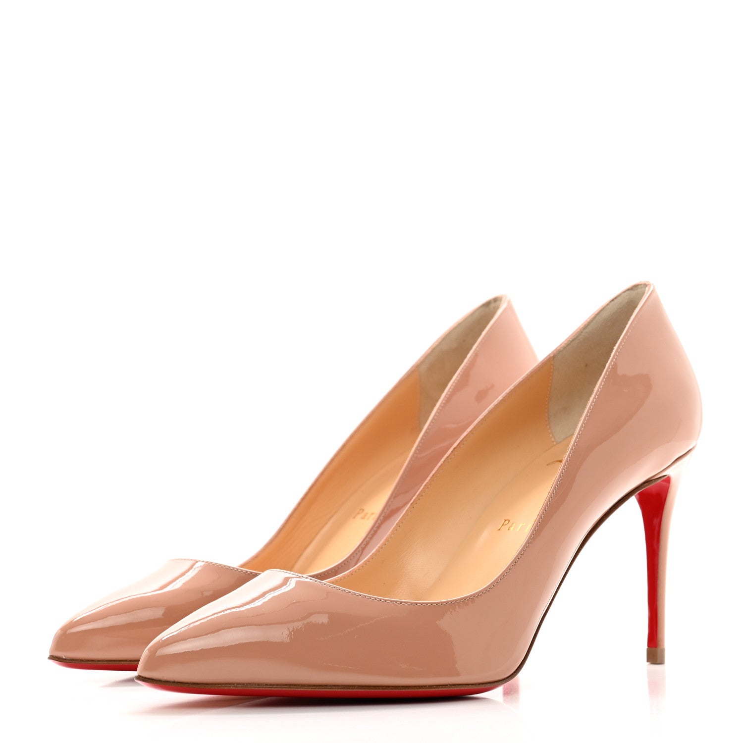 Christian Louboutin Patent Pigalle Follies 85 Pumps 37.5 Nude 3 of 8