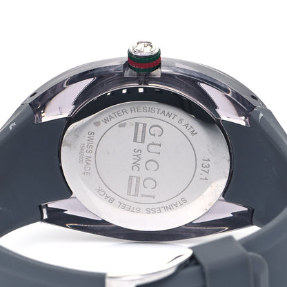 Gucci Stainless Steel Rubber 46mm Sync Web Quartz Watch Grey 4 of 6
