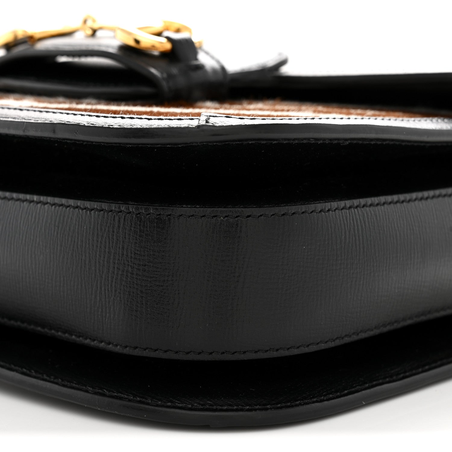 Gucci Pony Hair Zebra Striped Horsebit 1955 Shoulder Bag White Brown Black 10 of 10