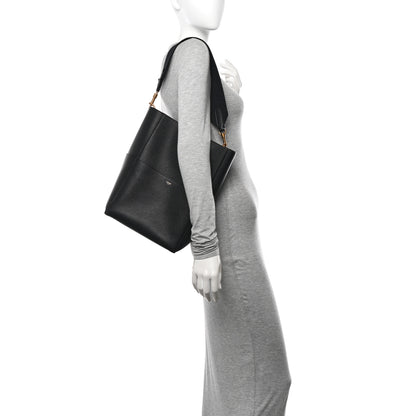 Celine Soft Grained Calfskin Sangle Bucket Bag Black 2 of 10