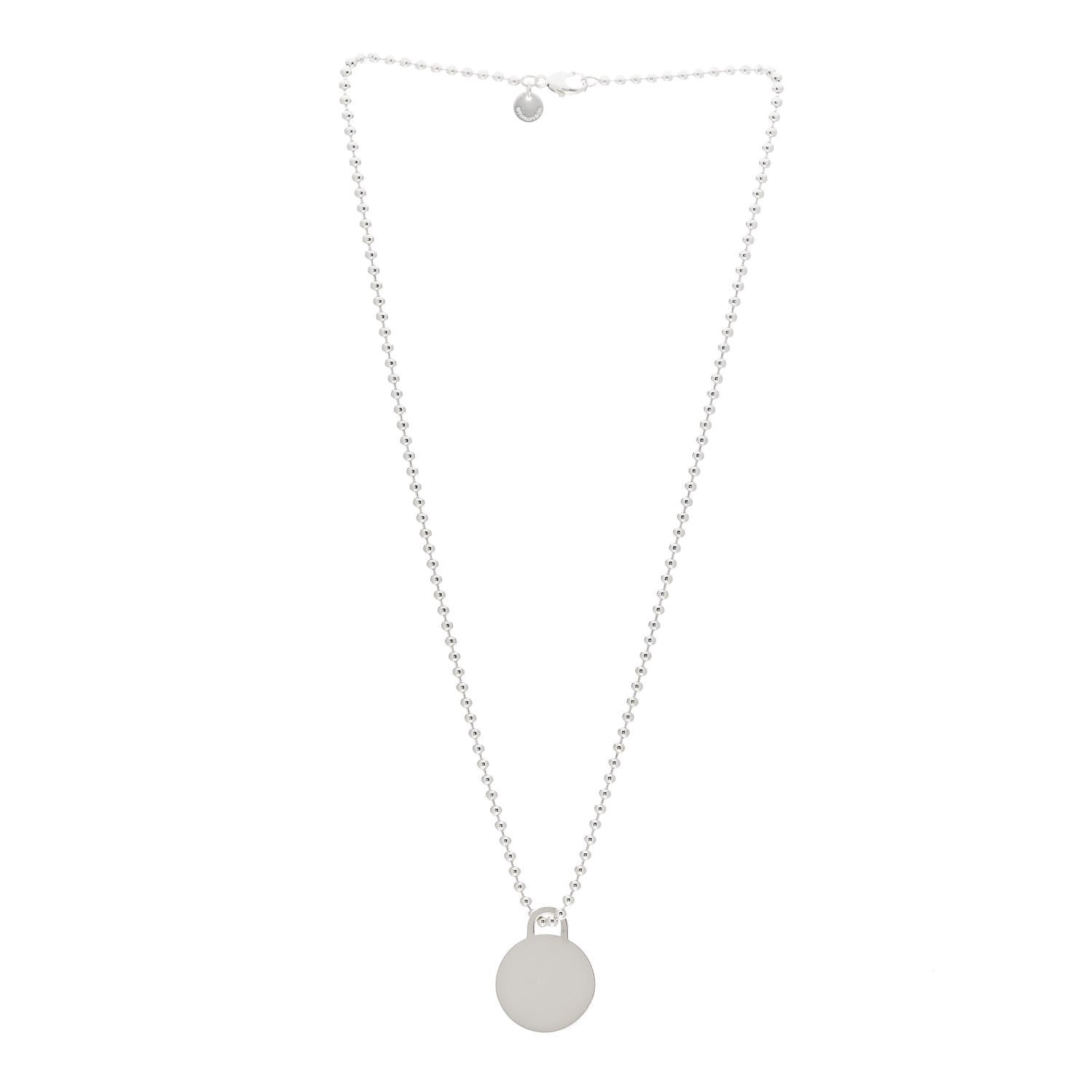 Tiffany Sterling Silver Round Tag Bead Necklace 3 of 4