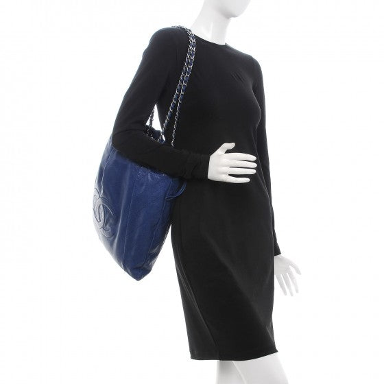 Chanel Caviar 31 Drawstring Tote Dark Blue 2 of 8