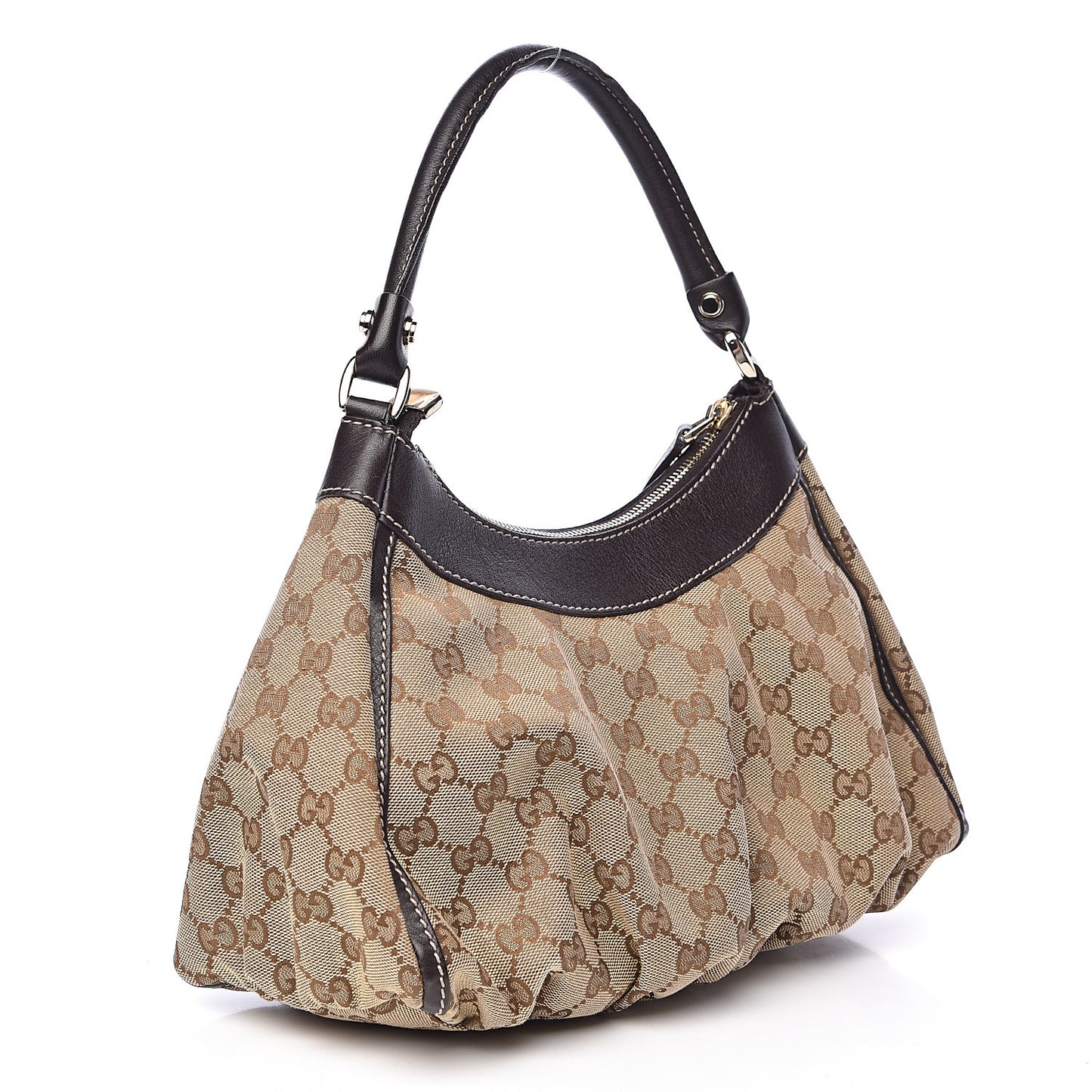 Monogram Medium D Gold Ring Hobo Brown