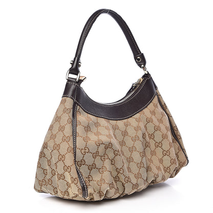 Gucci Monogram Medium D Gold Ring Hobo Brown 3 of 14