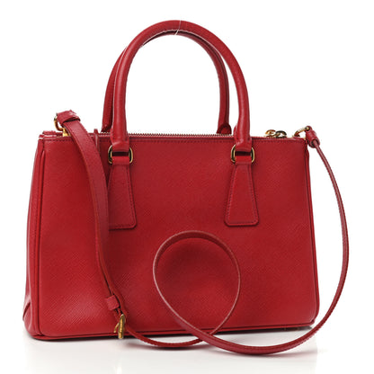 Prada Saffiano Small Galleria Double Zip Tote Fuoco 3 of 12