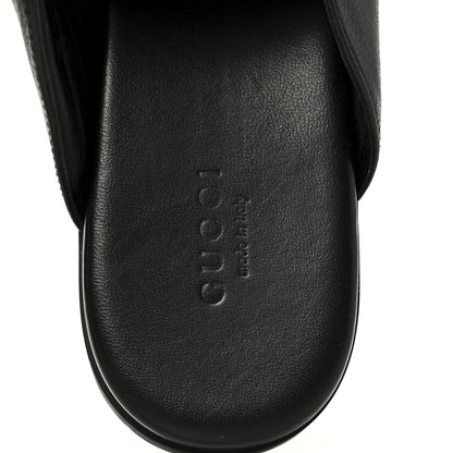Gucci Goatskin Auroville Horsebit Mules 37.5 Black 7 of 9