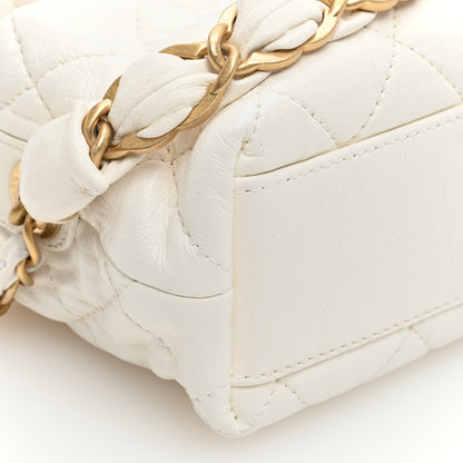 Chanel Crumpled Lambskin Quilted Small CC Links Shoulder Bag White 8 of 10