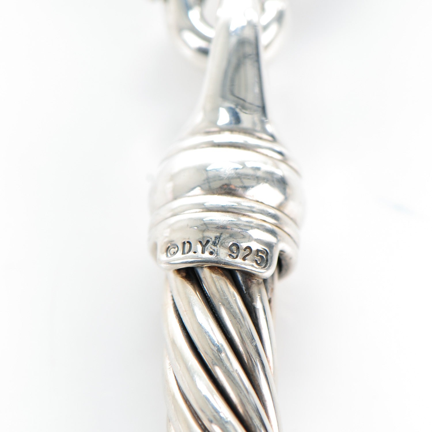 David Yurman Sterling Silver 14K Yellow Gold 7mm Metro Cable Classics Necklace 4 of 4
