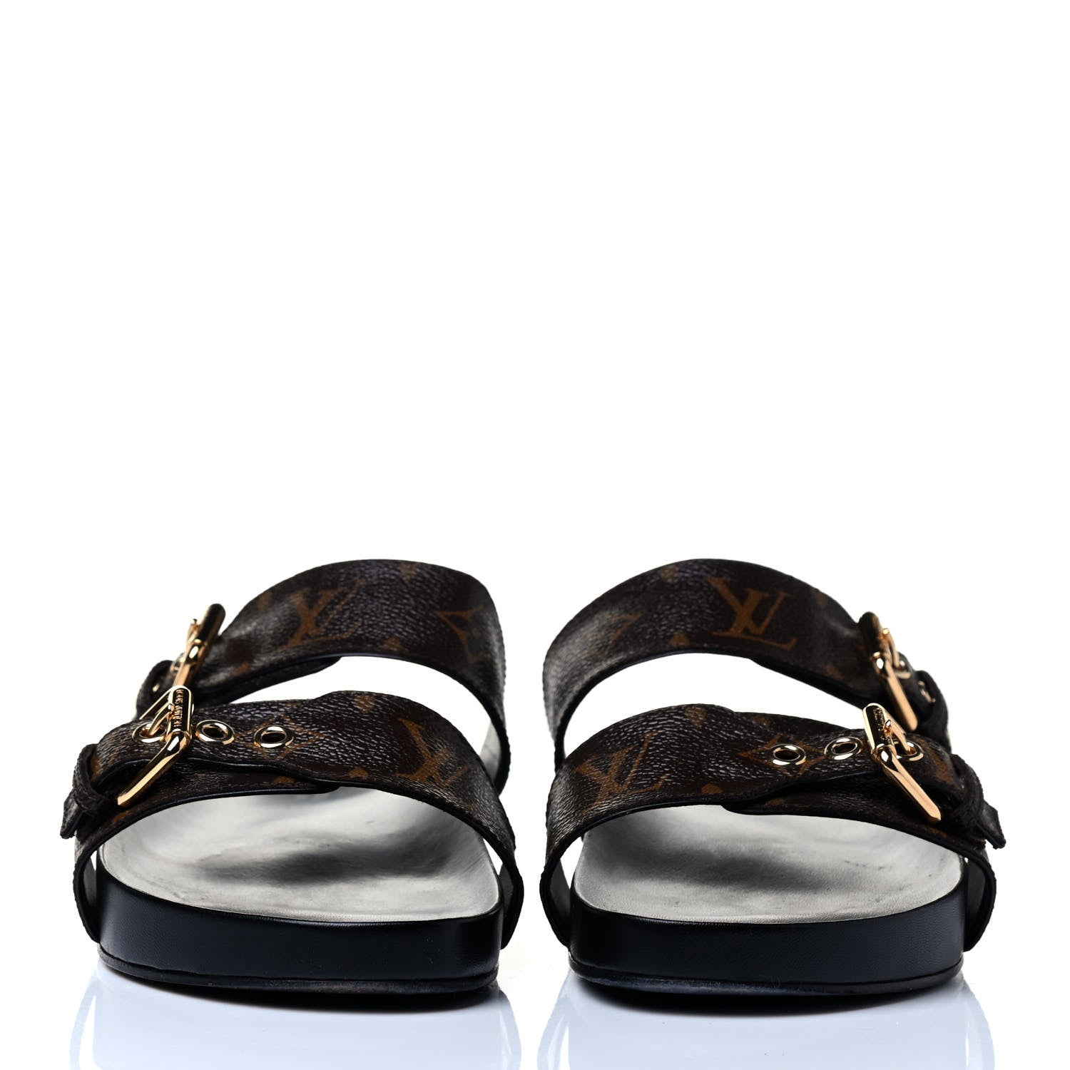 Louis Vuitton Monogram Bom Dia Mule Sandals 38 Black 3 of 8