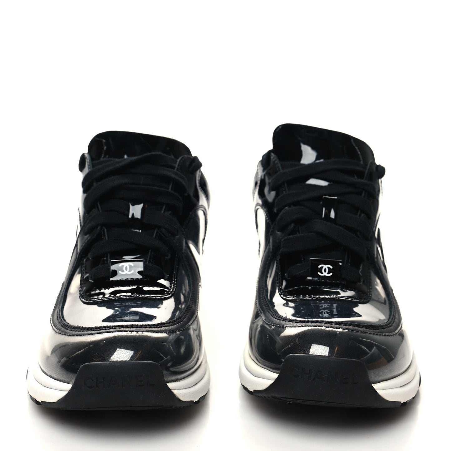 Calfskin Patent Transparent Sneakers 36 Black