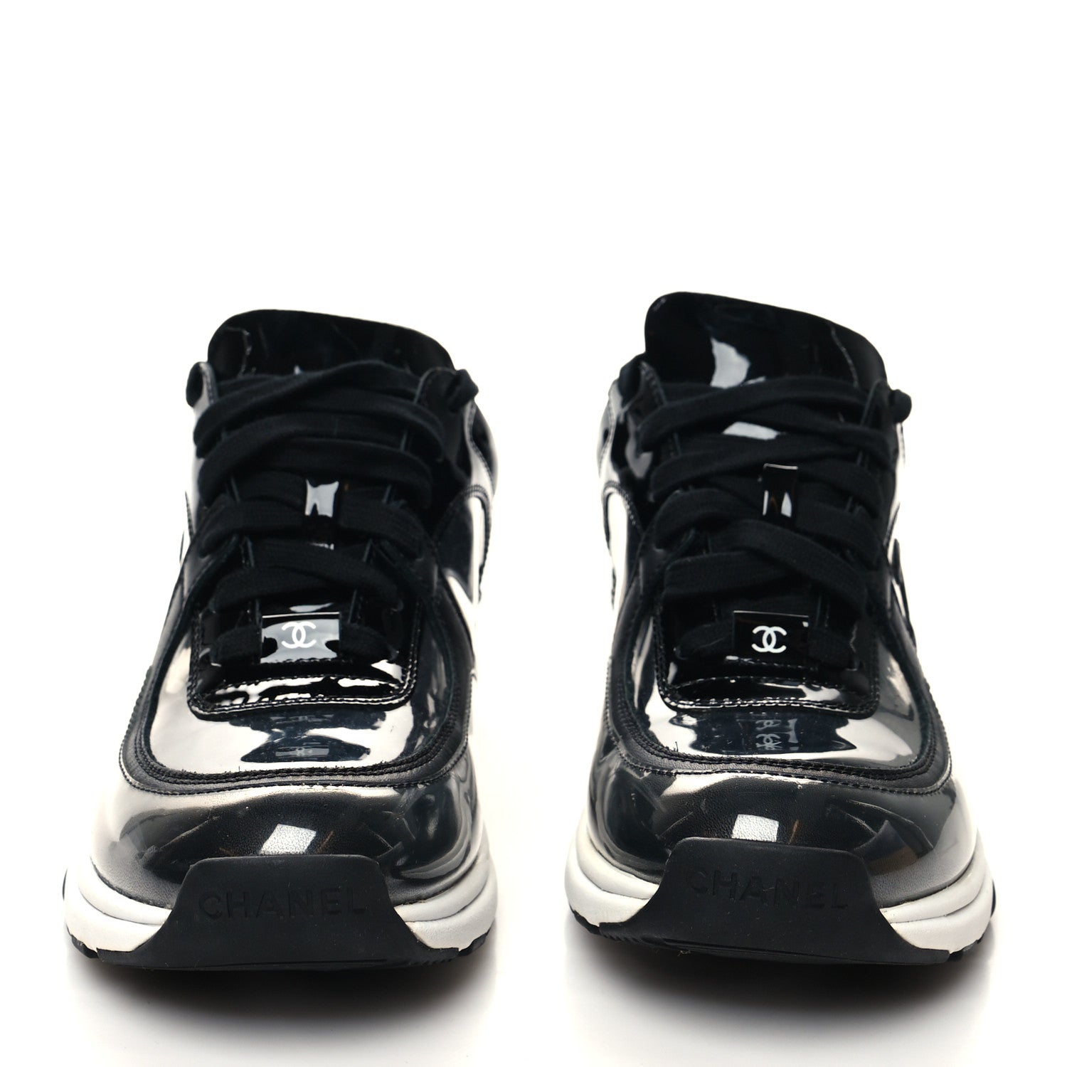 Chanel Calfskin Patent Transparent Sneakers 36 Black 2 of 7
