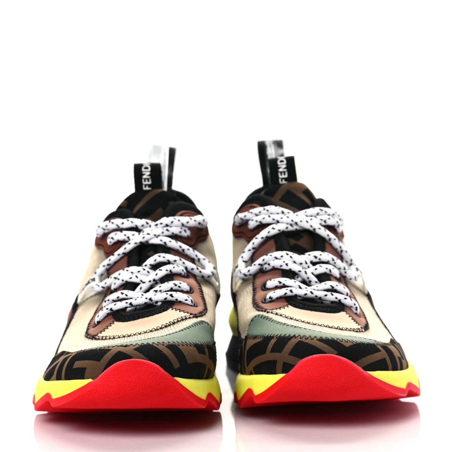 Technical Mesh Lycra FFreedom Patchwork Sneakers 38 Nude Tobacco Black