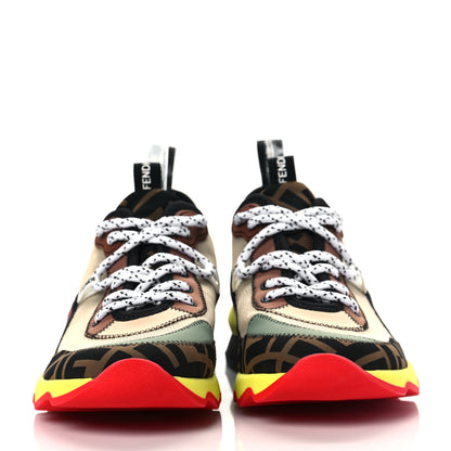 Fendi Technical Mesh Lycra FFreedom Patchwork Sneakers 38 Nude Tobacco Black 2 of 8