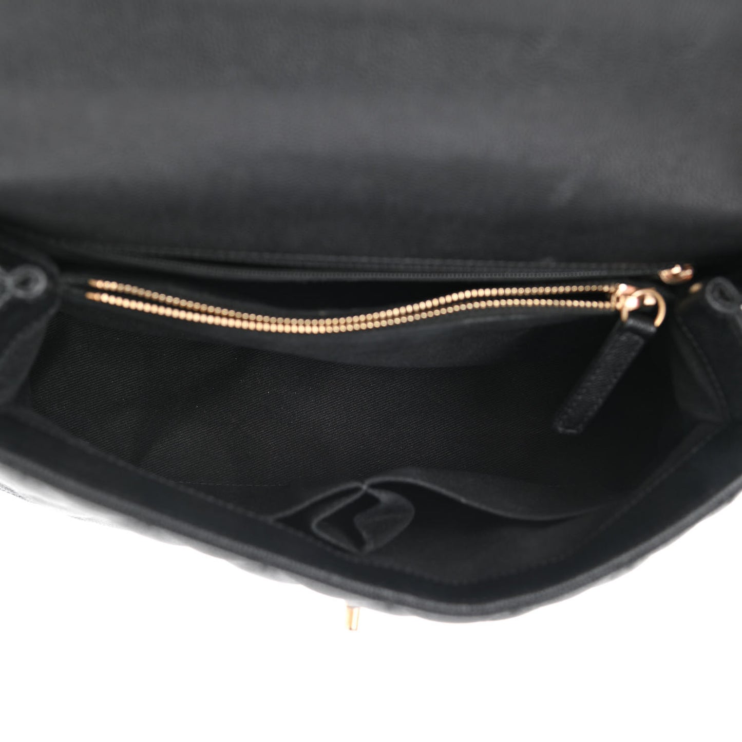 Caviar Lizard Quilted Small Coco Handle Flap Black