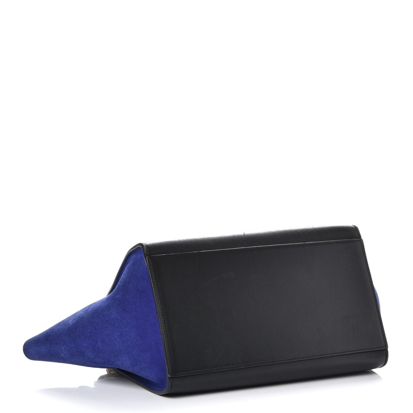 Textured Calfskin Suede Small Tri-Color Trapeze Sand