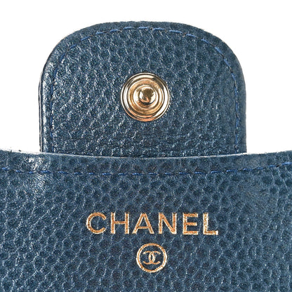 Chanel Caviar Quilted Compact Flap Wallet Navy 6 of 10