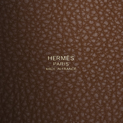 Hermes Taurillon Clemence Swift Eclat Picotin Lock 18 PM Gold Bleu France 6 of 11