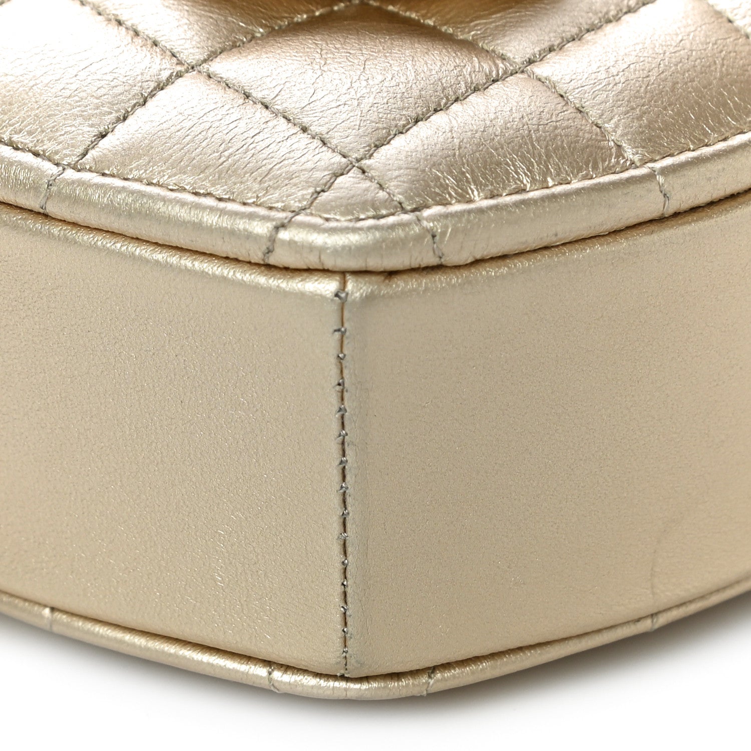 Chanel Metallic Lambskin Quilted CC In Love Heart Clutch With Chain Gold 9 of 10