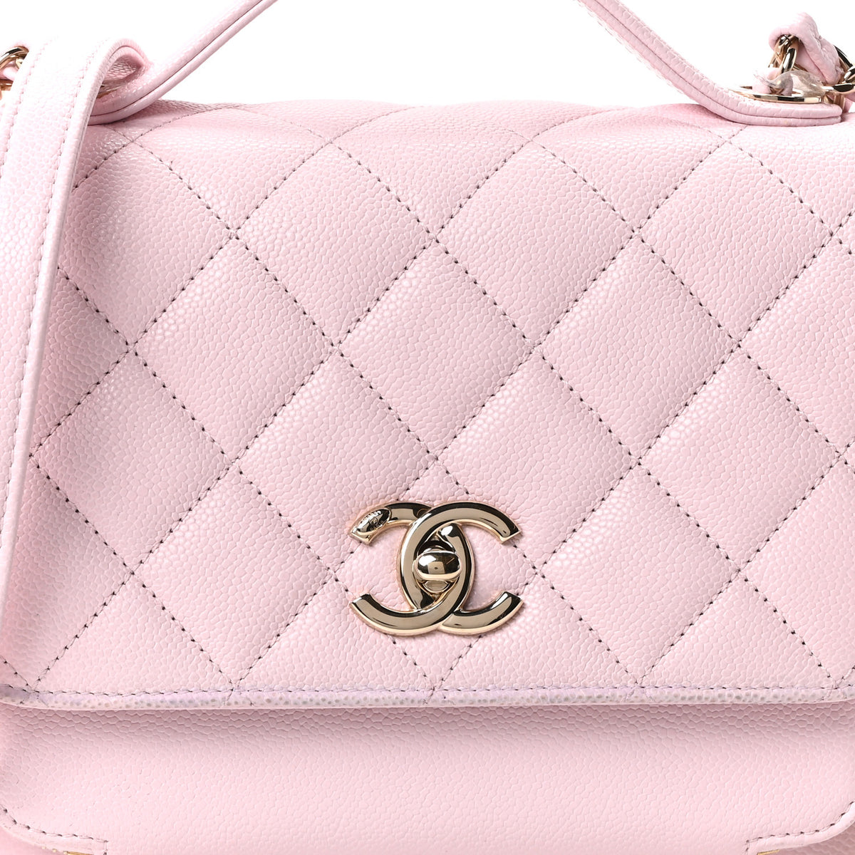 Caviar Quilted Medium Business Affinity Flap Light Pink
