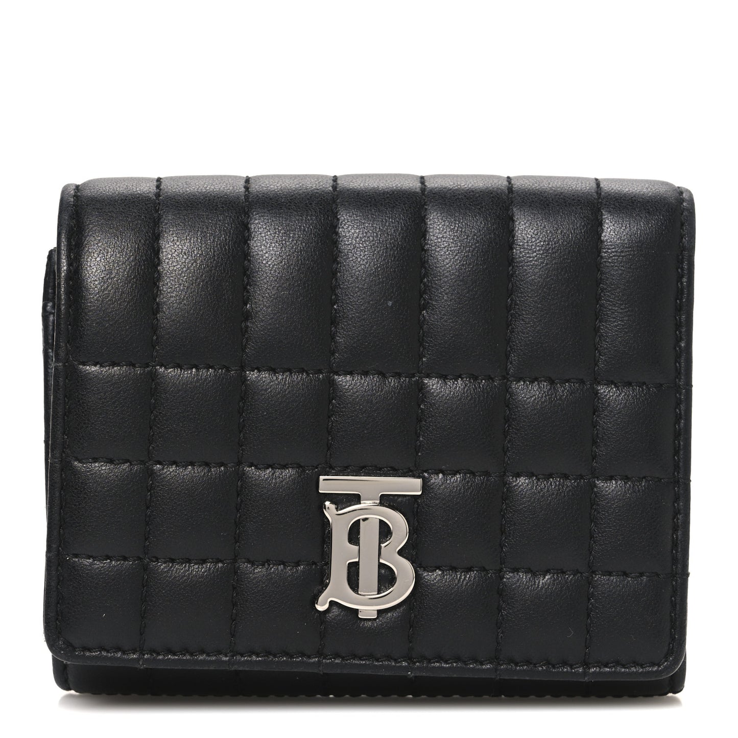 Lambskin Quilted Small Lola Folding Wallet Black