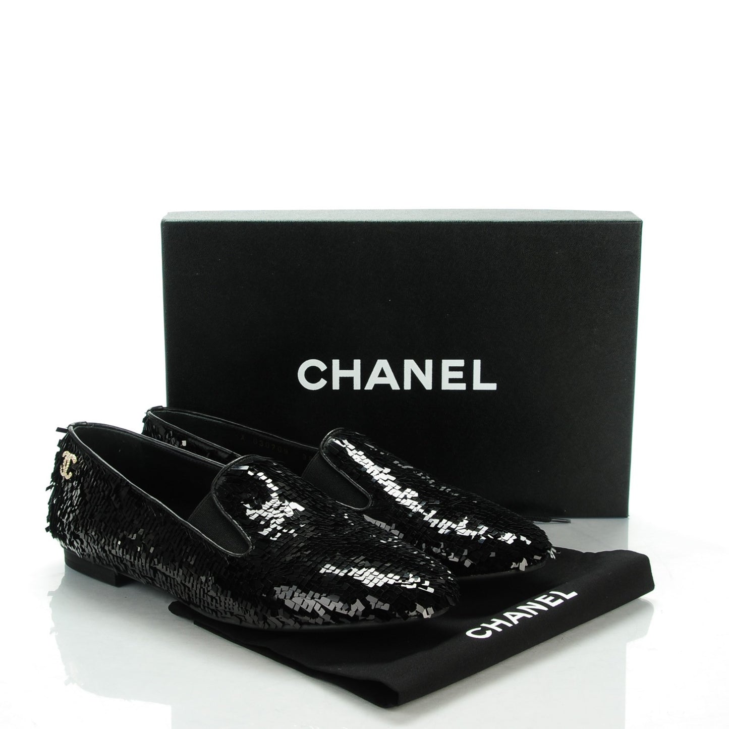 Sequin CC Loafers 38.5 Black