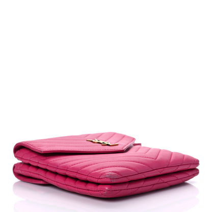Saint Laurent Lambskin Quilted Double Flap Bag Pink 4 of 13