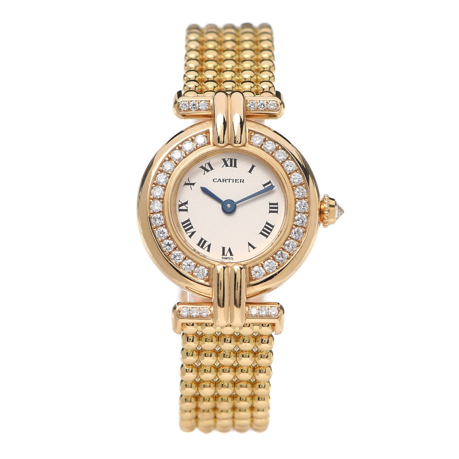 Cartier 18K Yellow Gold Diamond 24mm Colisee Quartz Watch 700116