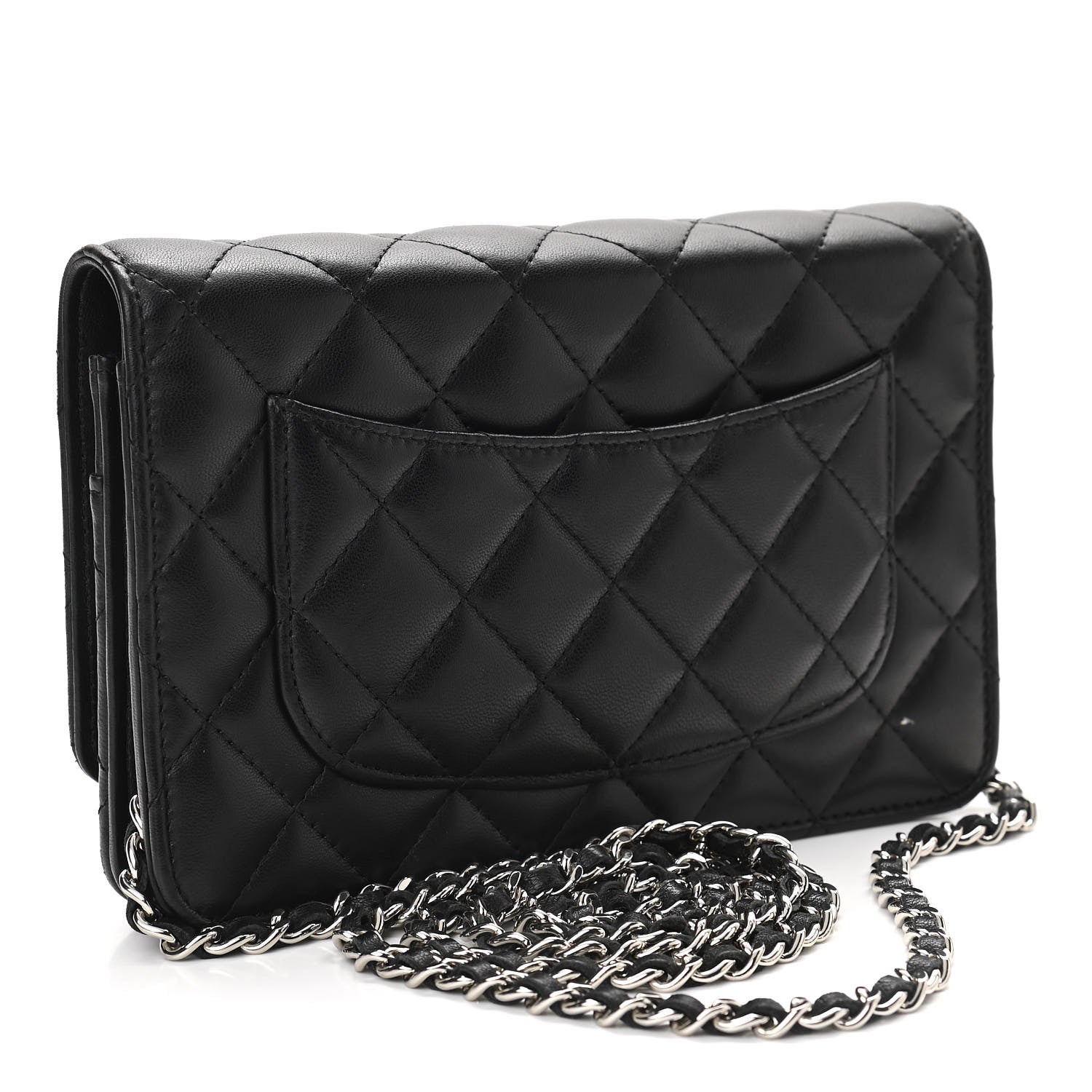 Chanel Lambskin Quilted Wallet On Chain WOC Black 3 of 11