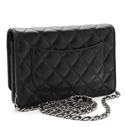 Chanel Lambskin Quilted Wallet On Chain WOC Black 3 of 11