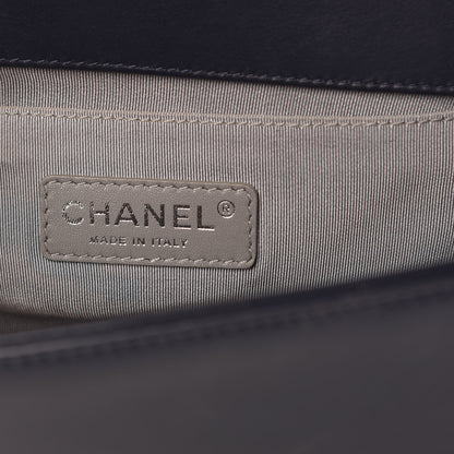 Chanel Lambskin Chevron Medium Boy Flap Dark Navy Blue 7 of 10