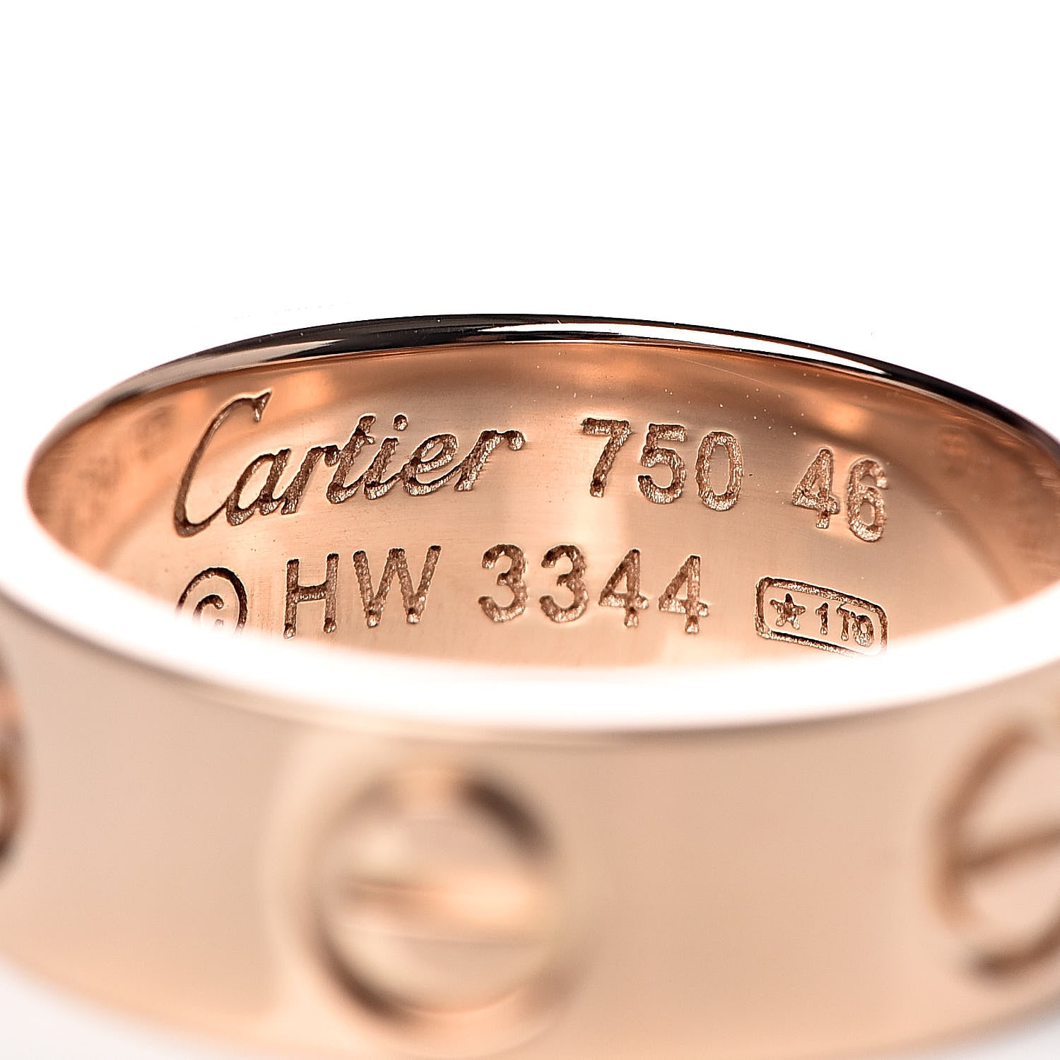 Cartier 18K Pink Gold 5.5mm LOVE Ring 46 3.75 4 of 5