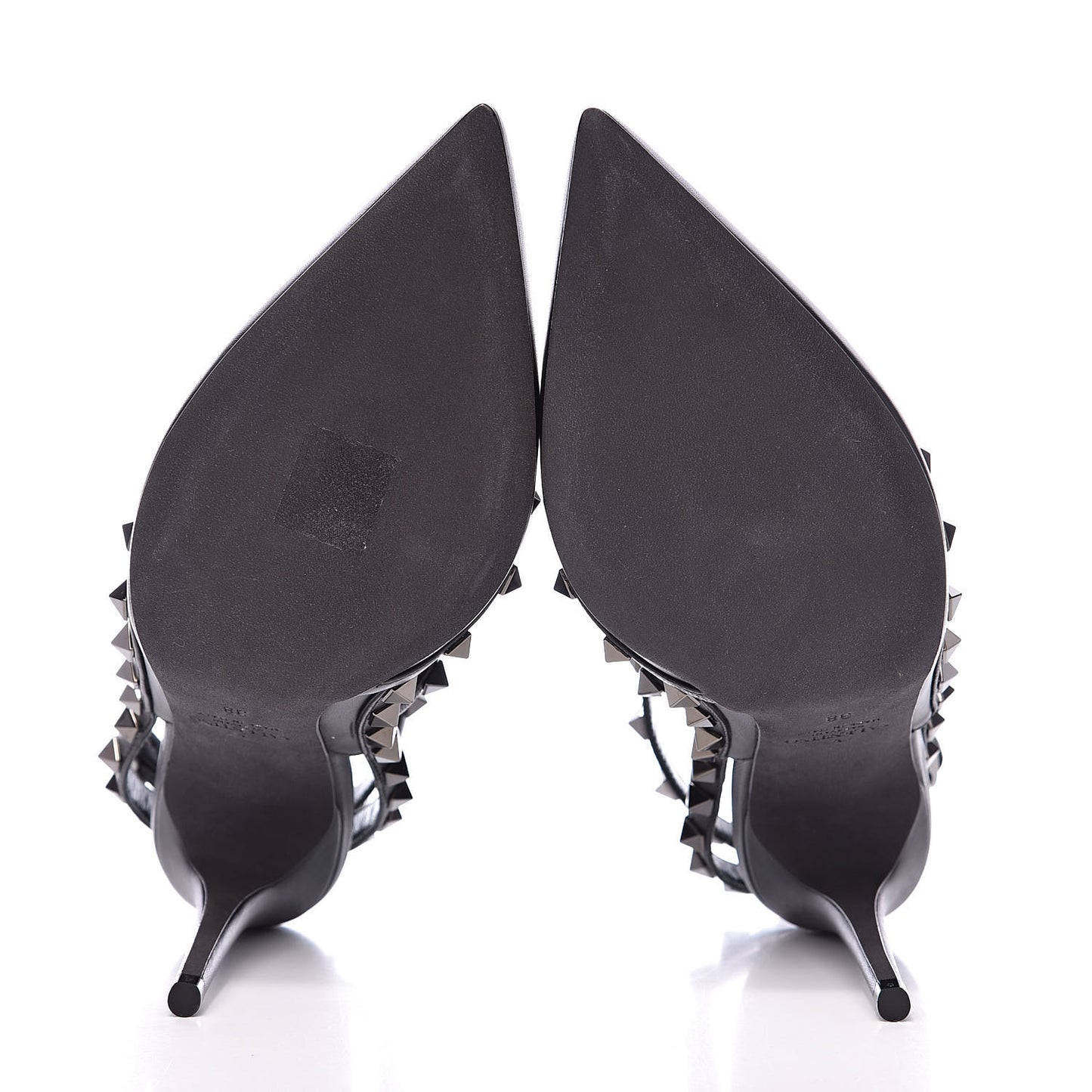 Nappa Rockstud Ankle Strap Pumps 38 Black