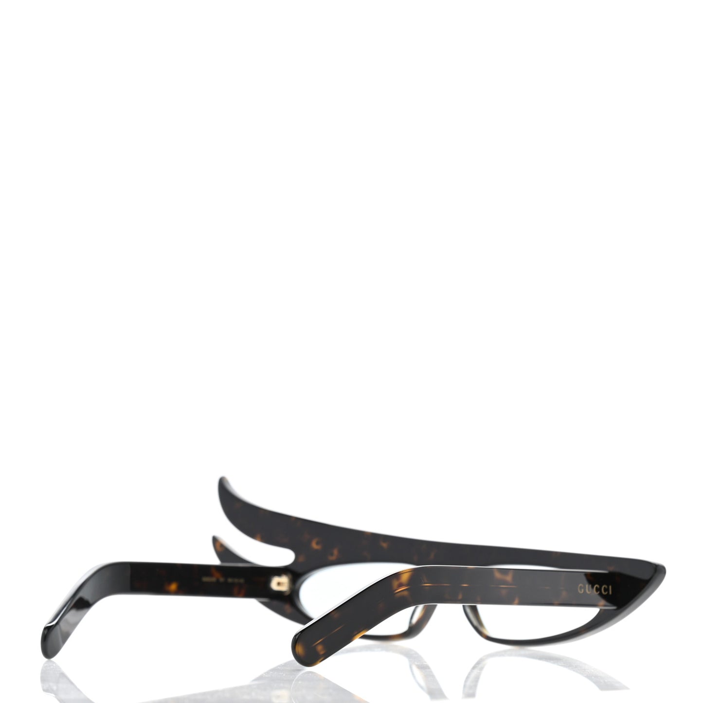 Acetate Asymmetrical Crystal Sunglasses GG0240S Havanna