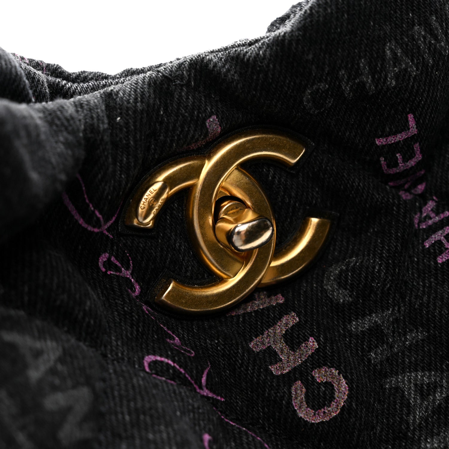 Chanel Denim Quilted Denim Mood Hobo Black Multicolor 11 of 11