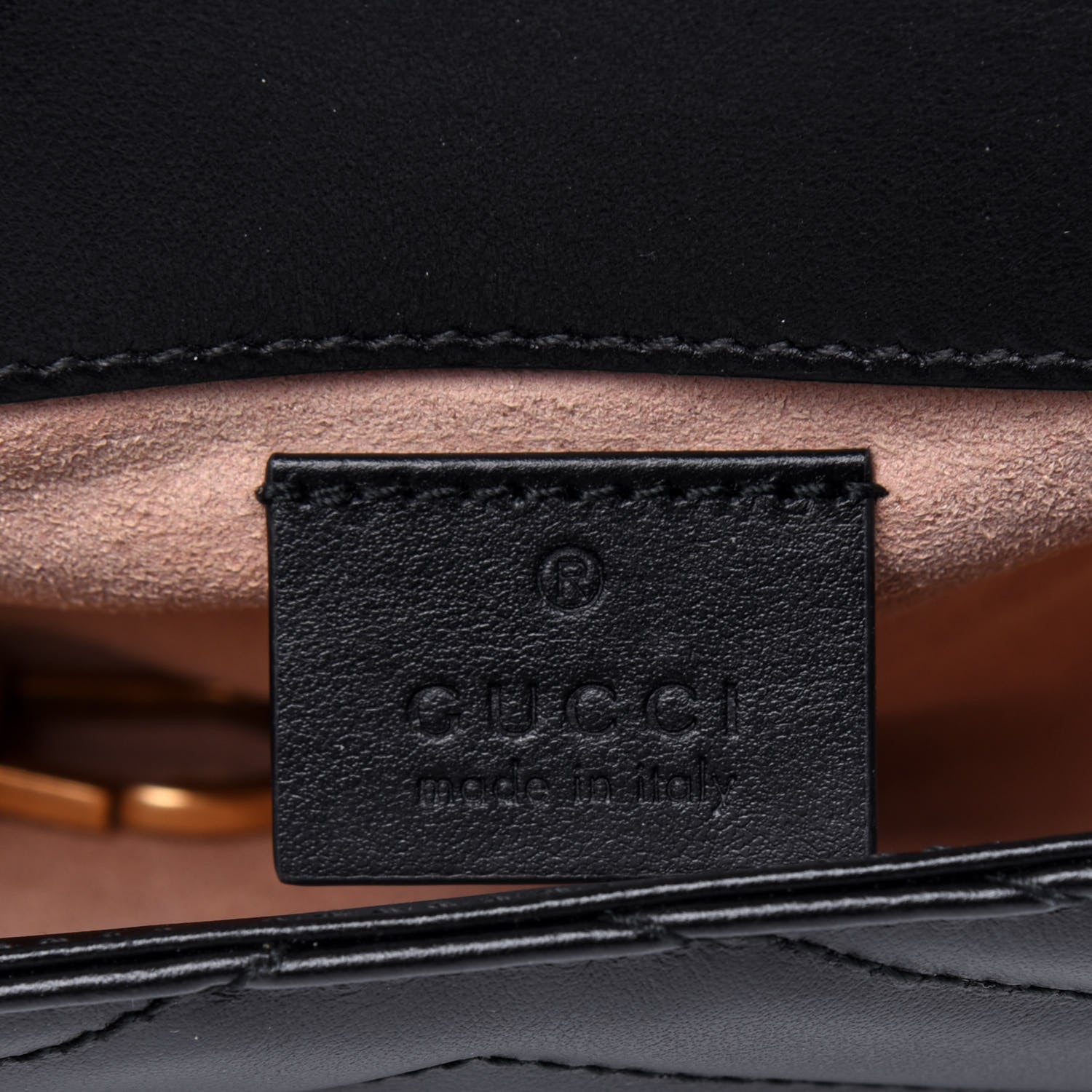 Gucci Calfskin Matelasse Super Mini GG Marmont Shoulder Bag Black 6 of 11