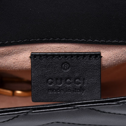 Gucci Calfskin Matelasse Super Mini GG Marmont Shoulder Bag Black 6 of 11