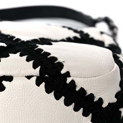 Chanel Calfskin Crochet Medium Chanel 19 Flap White Black 12 of 14
