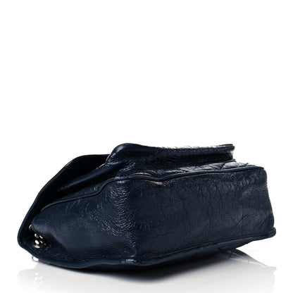 Saint Laurent Crinkled Calfskin Matelasse Monogram Medium Niki Chain Satchel Deep Marine 4 of 14