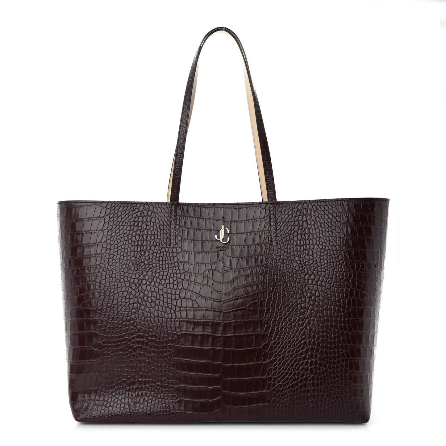 Crocodile Embossed Calfskin JC Tote Bordeaux