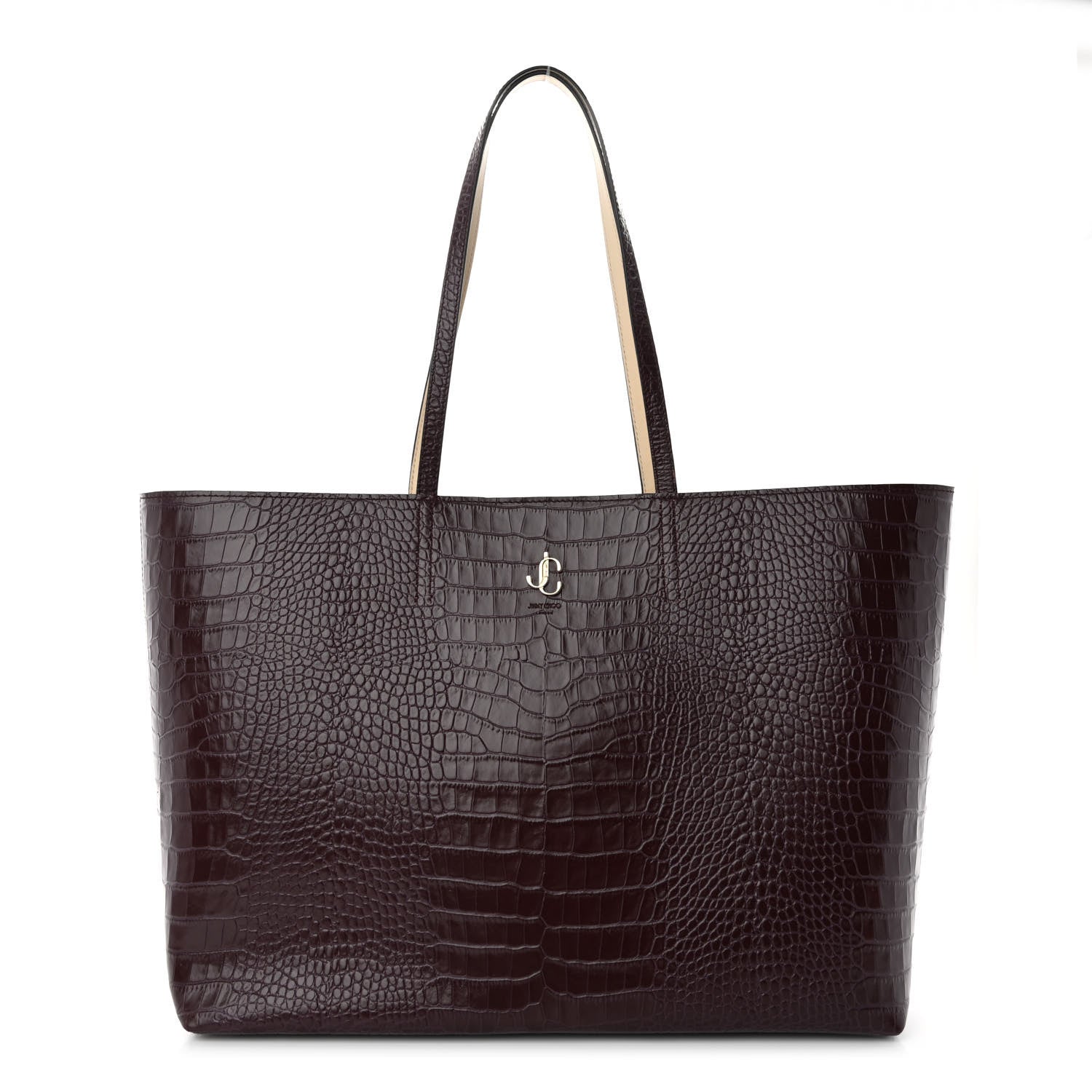 Jimmy Choo Crocodile Embossed Calfskin JC Tote Bordeaux 1 of 9