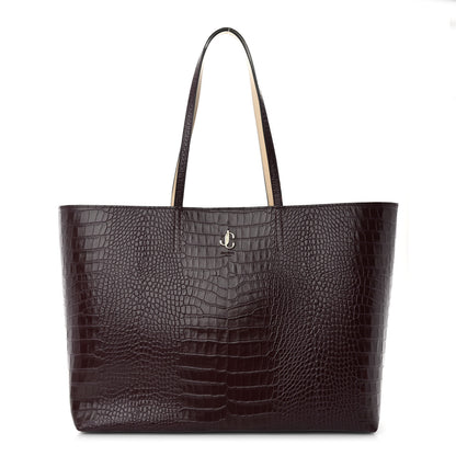 Jimmy Choo Crocodile Embossed Calfskin JC Tote Bordeaux 1 of 9