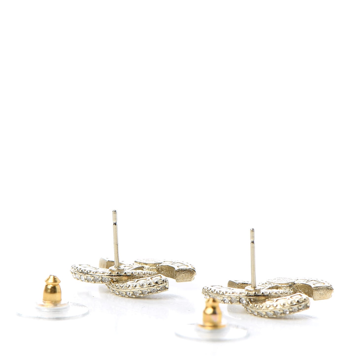 Crystal Timeless CC Earrings Light Gold