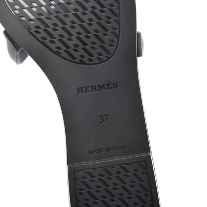 Hermes Rubber Aloha Sandals 37 Black 6 of 7