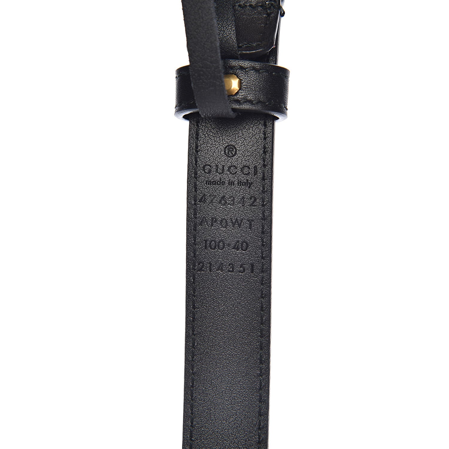 Gucci Calfskin Pearl Double G 20mm Belt 100 40 Black Cream 4 of 6