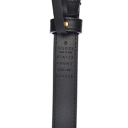 Gucci Calfskin Pearl Double G 20mm Belt 100 40 Black Cream 4 of 6