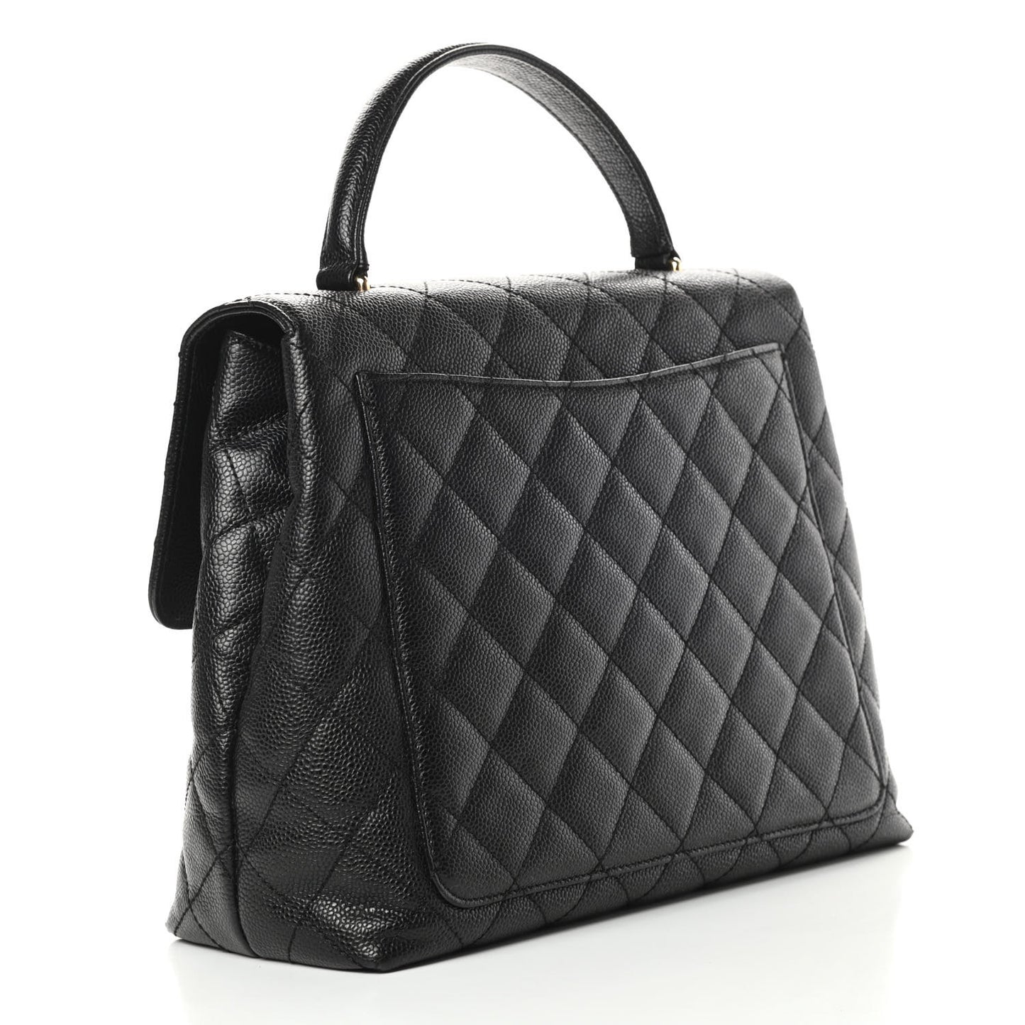 Caviar Quilted Jumbo Kelly Flap Black